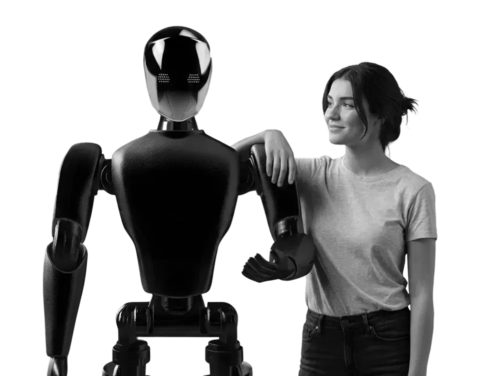 Robot with person dark